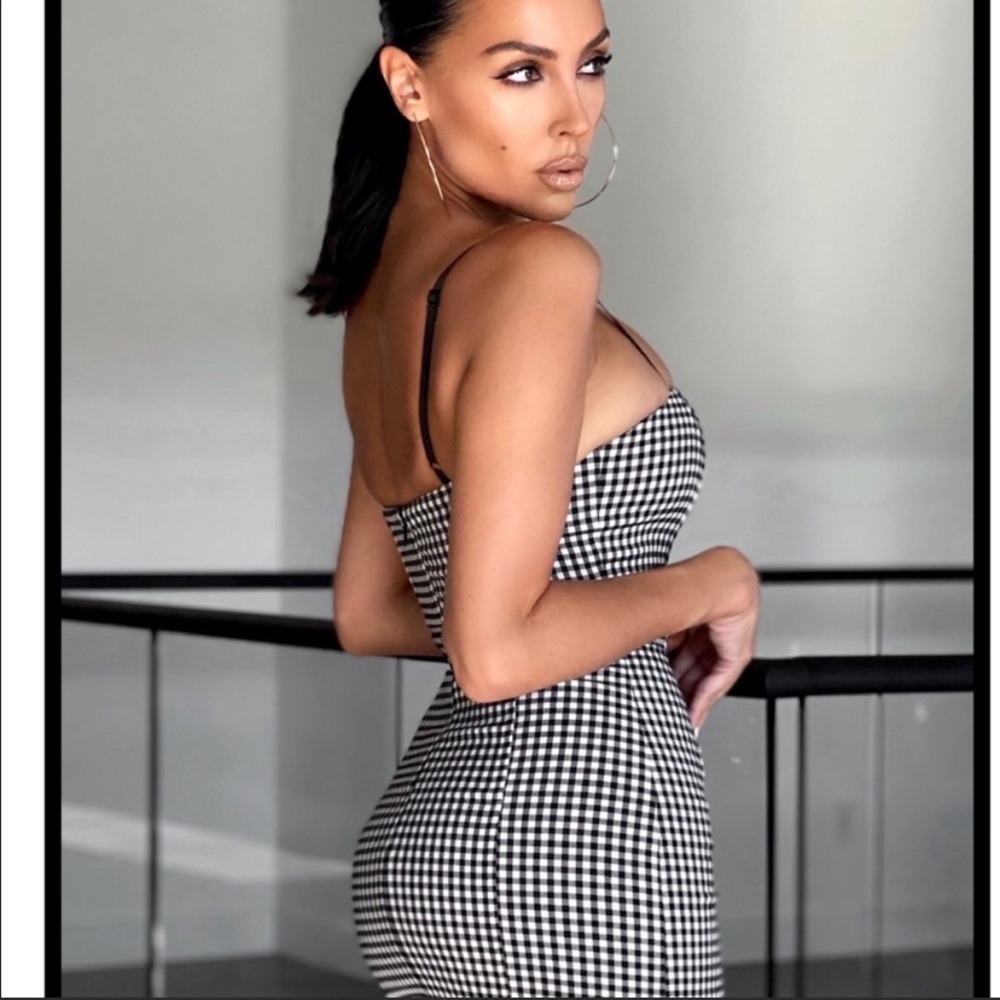 naked wardrobe gingham midi dress